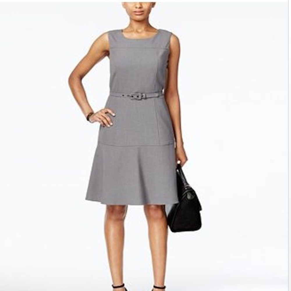 Nine West The Essential Belted Fit and Flare Dress